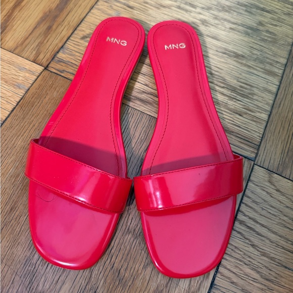 Mango Women's Bold Red Slide Sandals - Picture 1 of 3